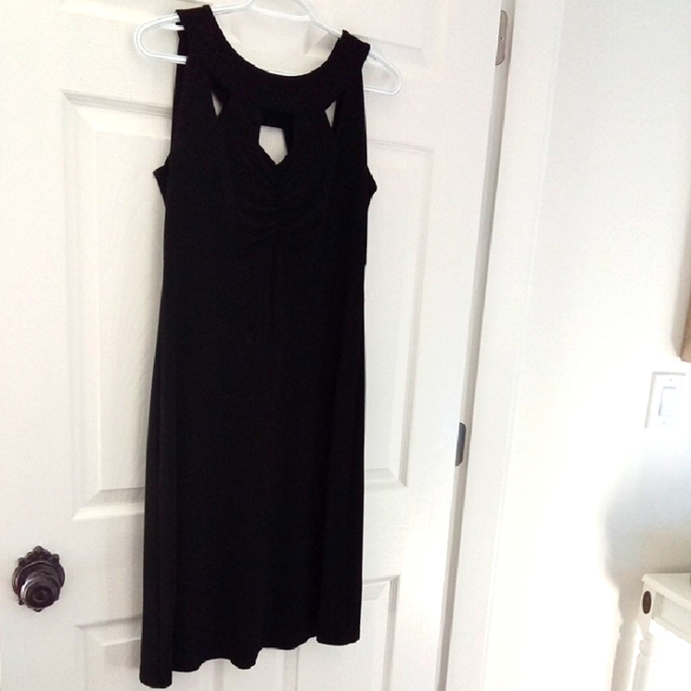 Bali Women's Black Sleeveless Aline Dress With Front And Back Cutouts Size 6
